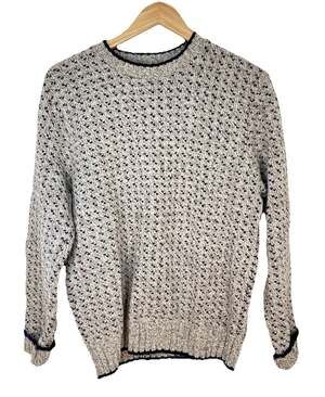 Vtg 80s Orvis Wool Birdseye Fisherman Sweater Preppy Women LRG / Men Small